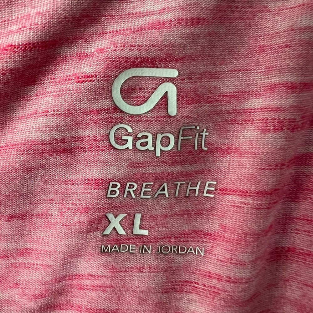 GapFit Breathe Long Sleeve Athleisure Workout Top.  Pink Marbled Size XL. - Picture 6 of 9